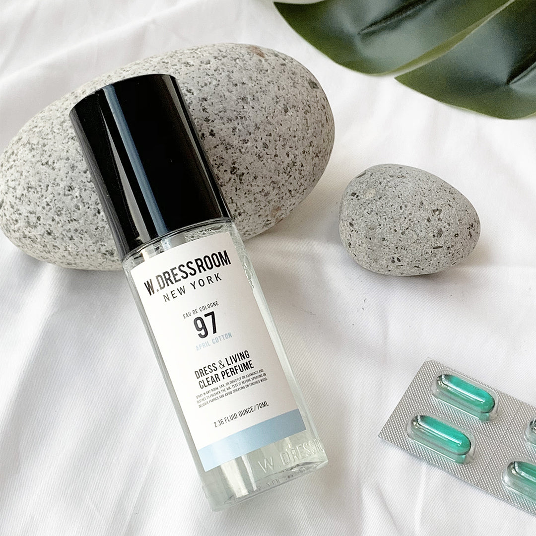 [Combo] WDressroom Dress & Living Clear Perfume No. 97 April Cotton (150 ml) + Ingrid UV Stick Sunscreen + [Free] WDressroom Pouch