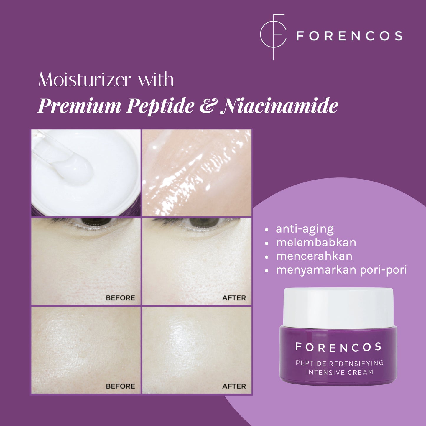 Forencos Peptide Cream - Anti Aging Untuk Kulit Glowing