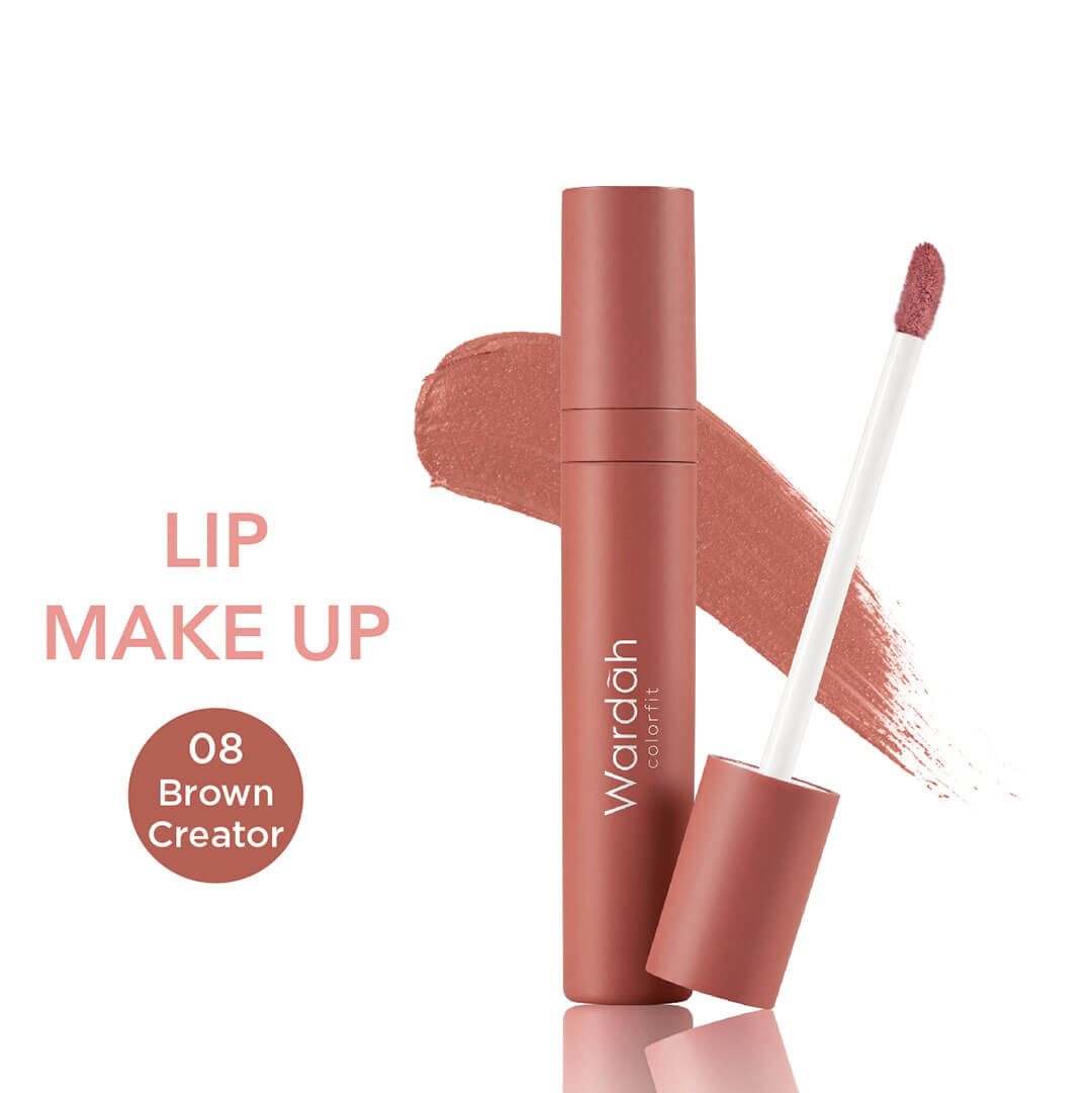 Wardah Colorfit Velvet Matte Lip Mousse - 08 Brown Creator | 4 g