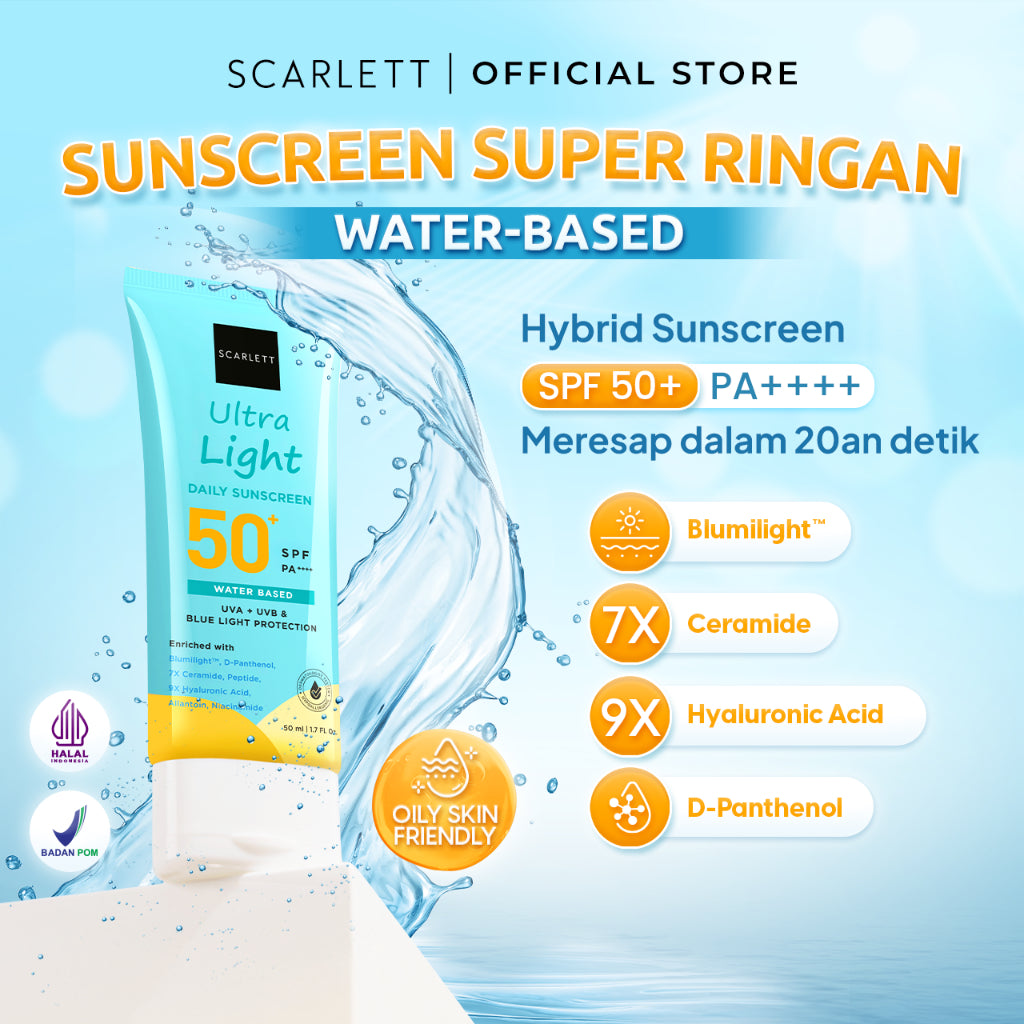 Scarlett Whitening Ultra Light Daily Sunscreen SPF 50+ PA++++ - 50ml