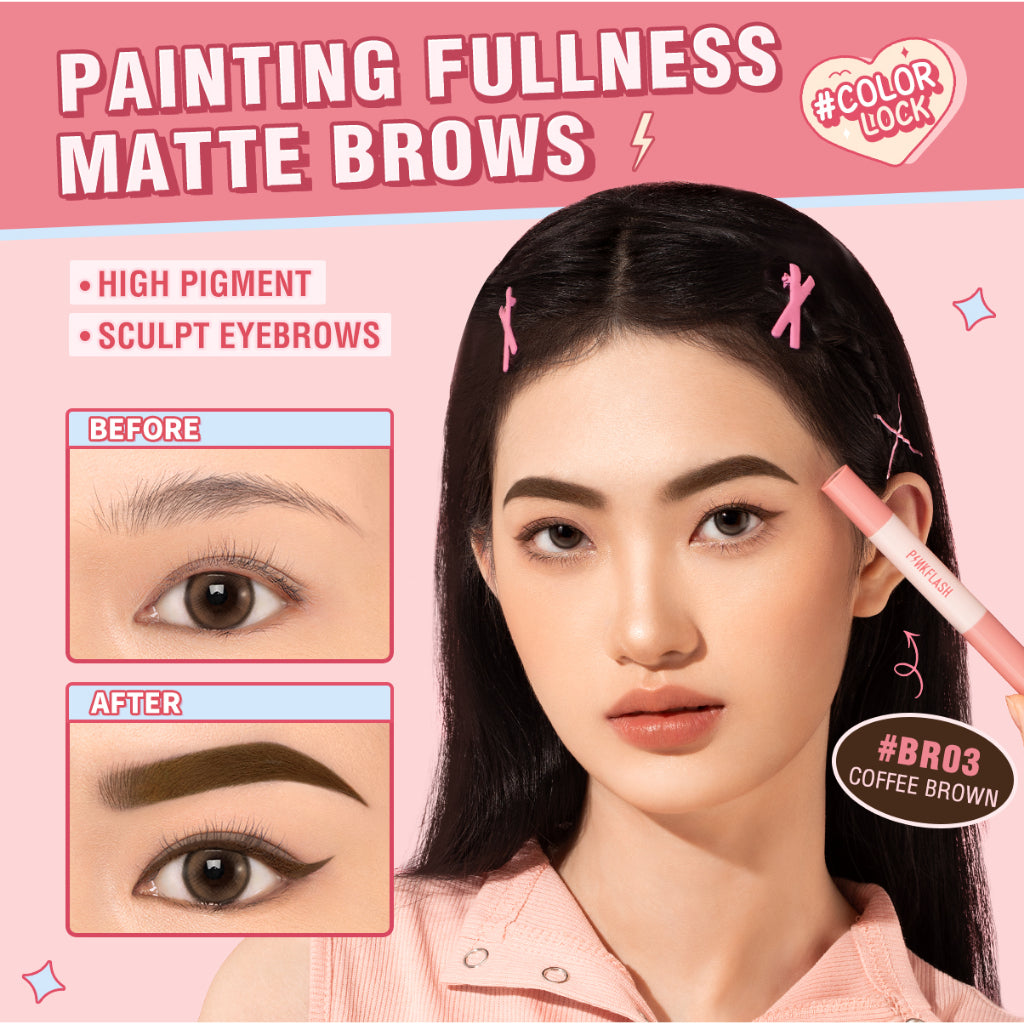 PINKFLASH SMUDGE PROOF BROW POMADE BR01