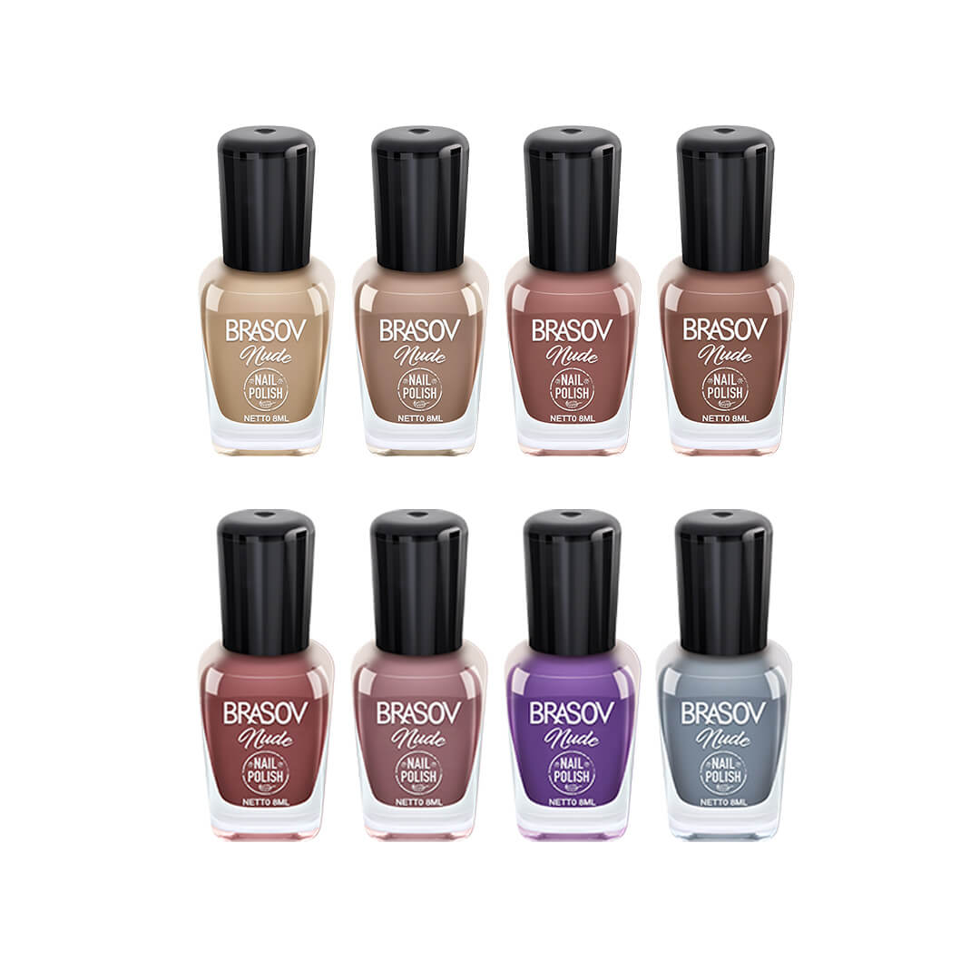 Brasov Nail Polish Nude Colors 8 pcs | 8 ml