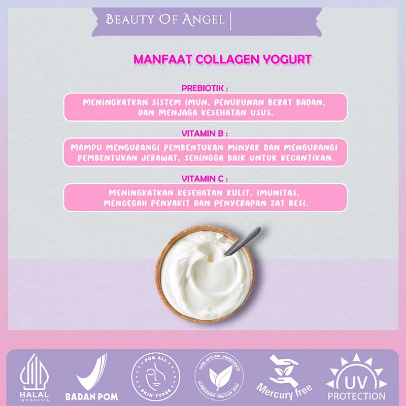 Beauty Of Angel Collagen Drink Paket 2 varian Strawberry & Yoghurt | 50 g