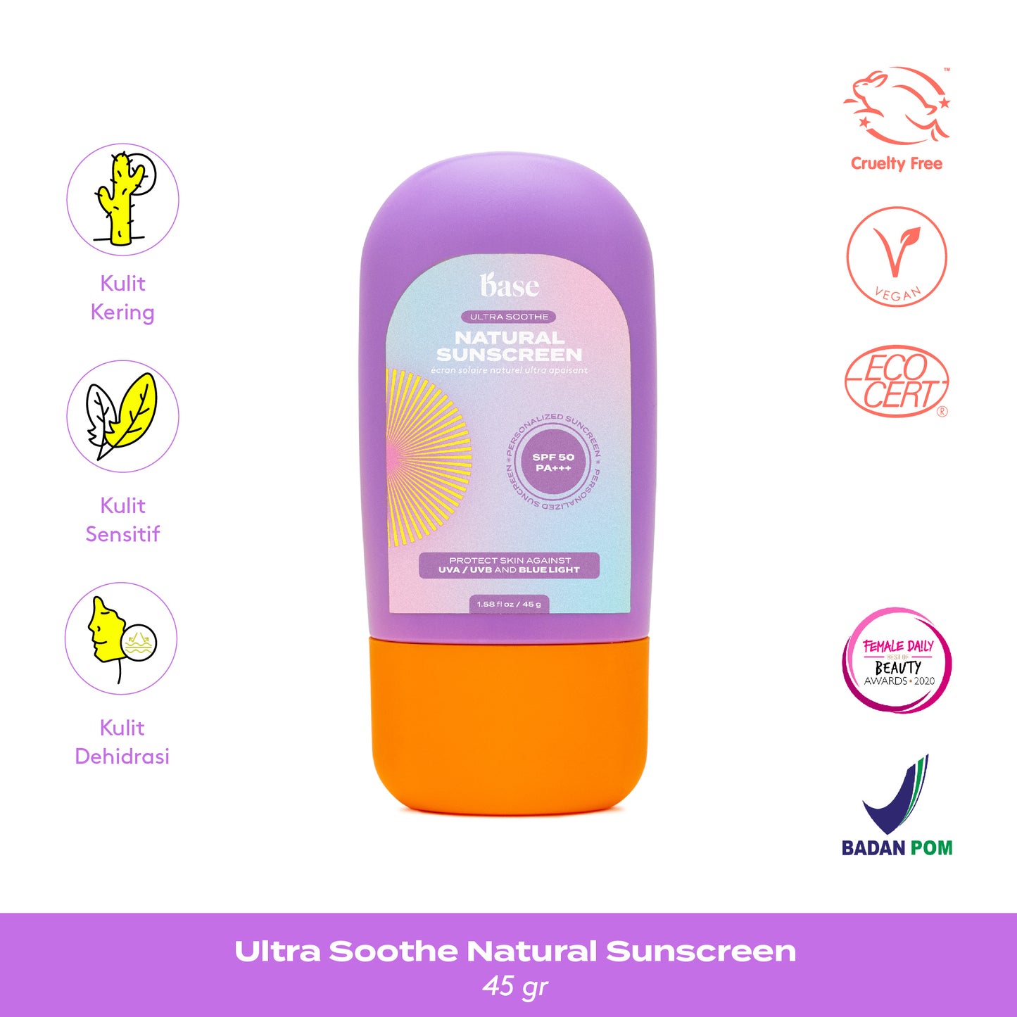 Base Ultra Soothe Natural Sunscreen SPF 50 PA+++ | 45 g