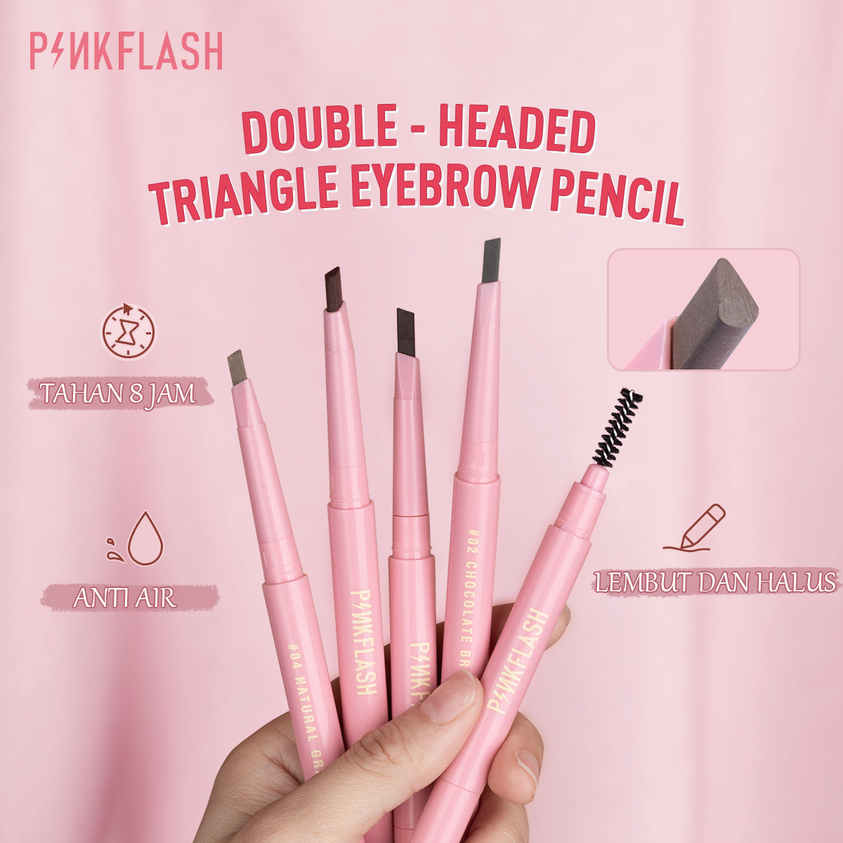 Pinkflash Waterproof Auto Eyebrow Pencil PF-E09 - #01 Natural Brown