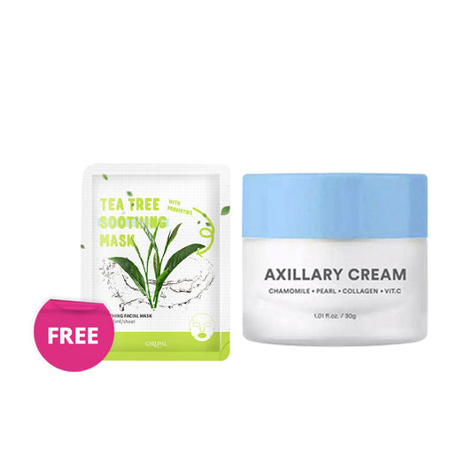 [Combo] EVERWHITE Axillary Cream (Underarm) Blue + GIRLPAL Tea Tree Soothing Face Sheet Mask