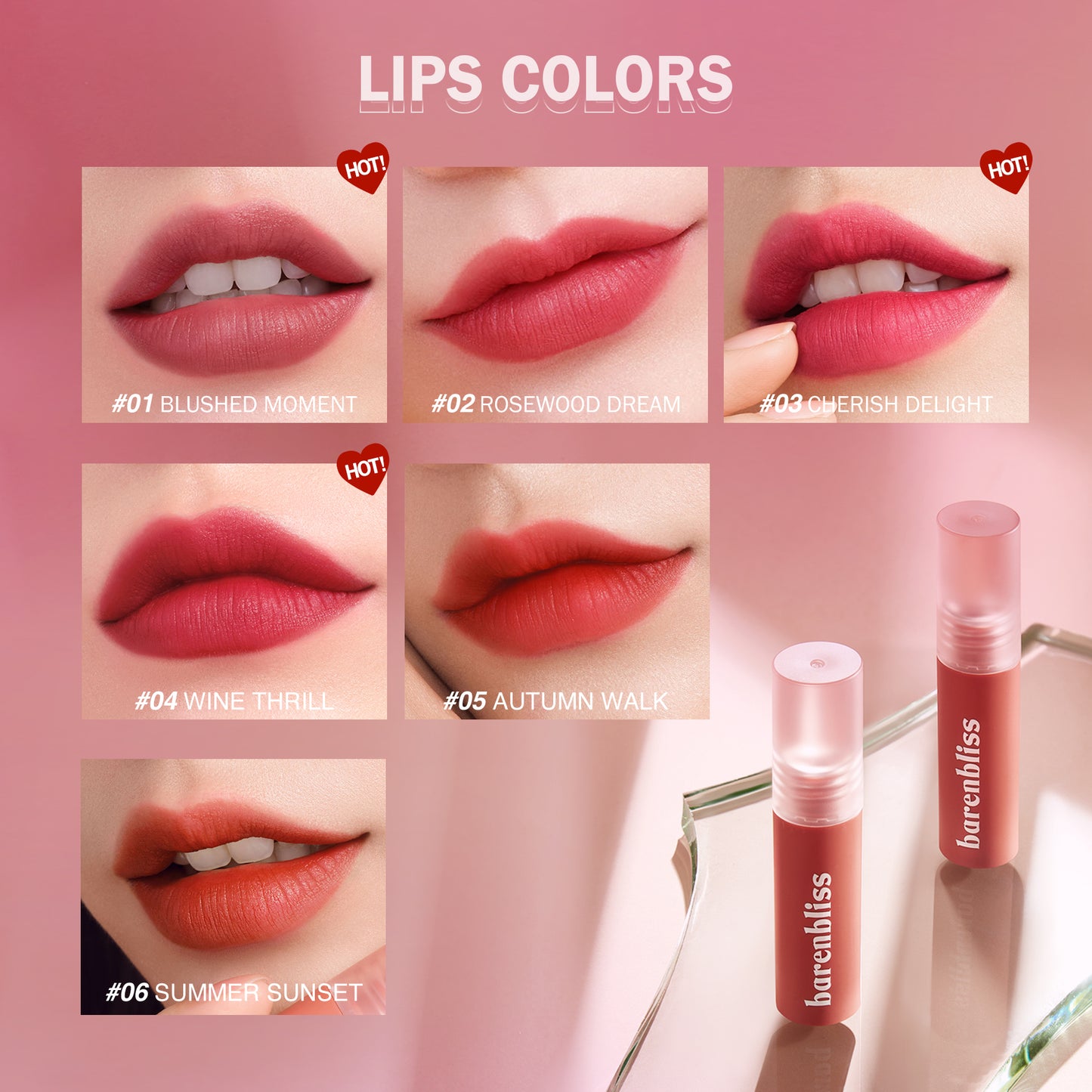 Barenbliss Cherry Makes Cheerful Lip Velvet - 03 Cherish Delight | 3 g