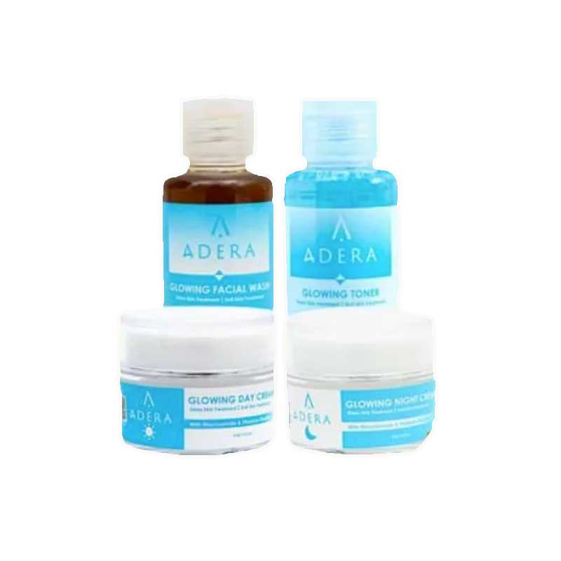 Adera Paket Glowing (Cream, Facial Wash, Toner) | 250gr