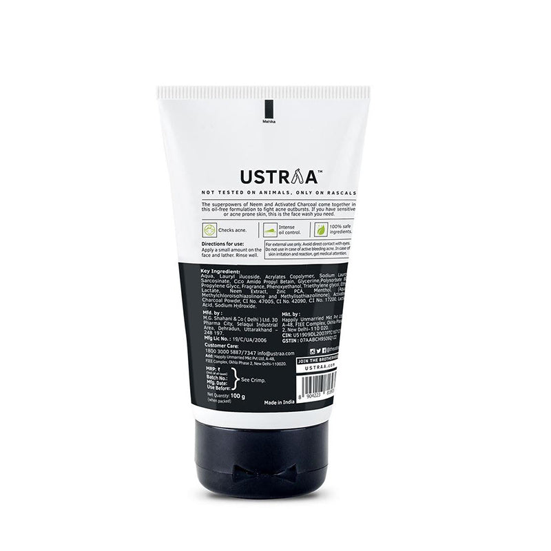 Ustraa Face Wash Neem & Charcoal | 100 g