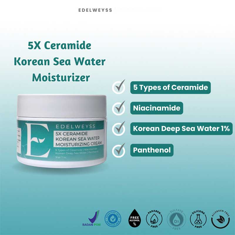 Edelweyss 5X Ceramide Korean Sea Water Moisturizing Cream | 30gr