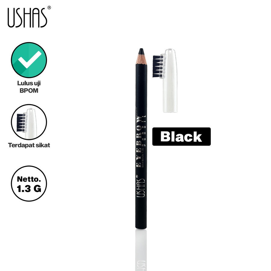 Ushas EB111E Eyebrow Pencil Black | 1.3gr