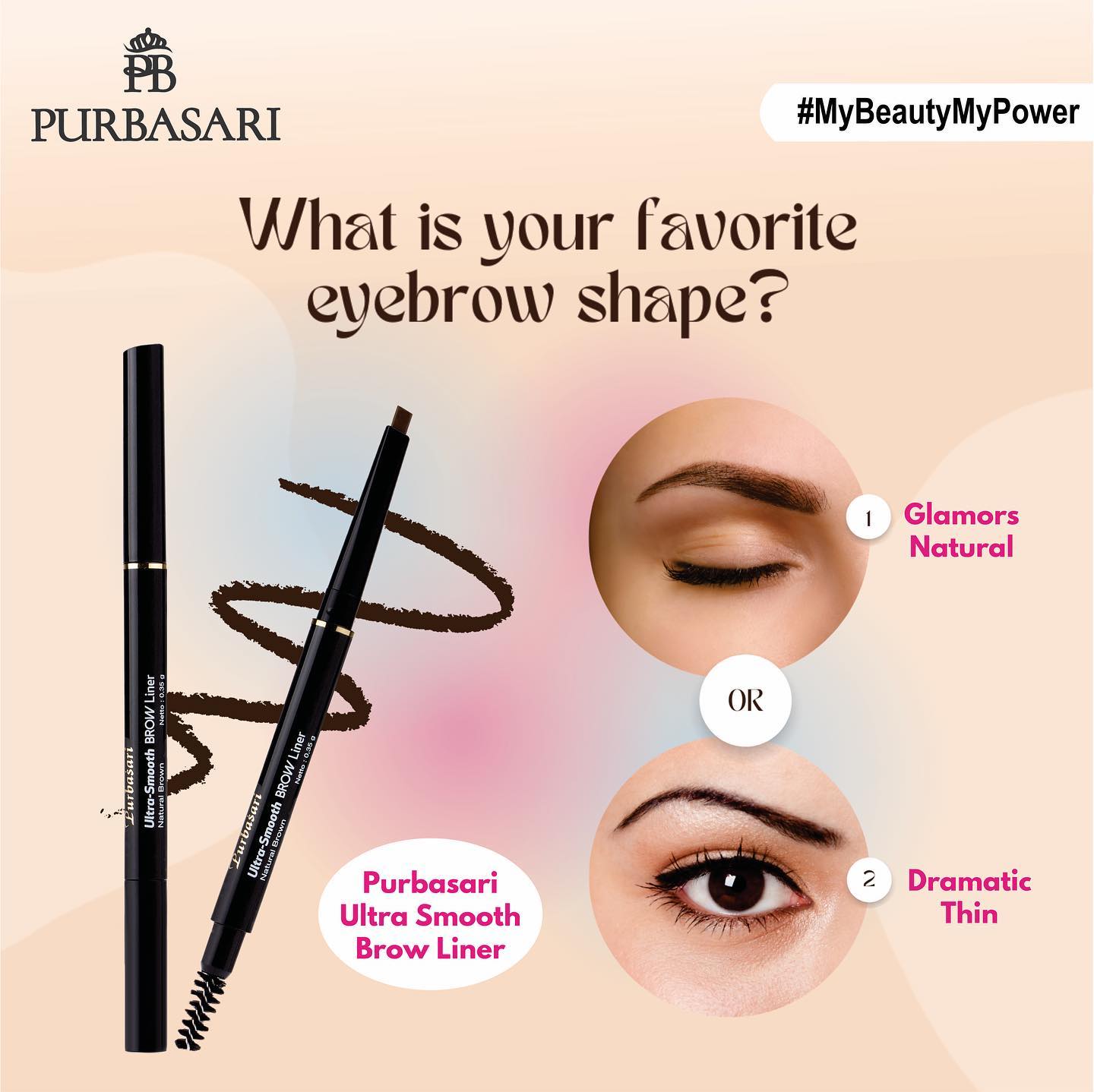 Purbasari Ultra Smooth Brow Liner Brown | 0,35 g