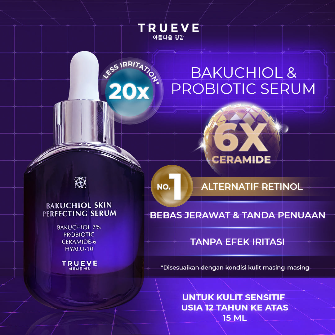 Trueve Bakuchiol & Probiotic Serum (Bakuchiol Skin Perfecting Serum) | 15 ml