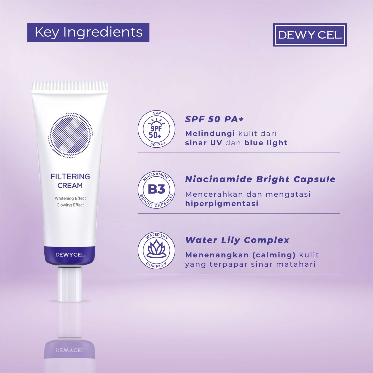 Dewycel Filtering Cream SPF 50+ PA++++ | 40 ml