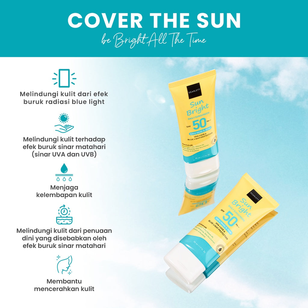 Scarlett Whitening Sunscreen Sun Bright Daily SPF 50 PA+++