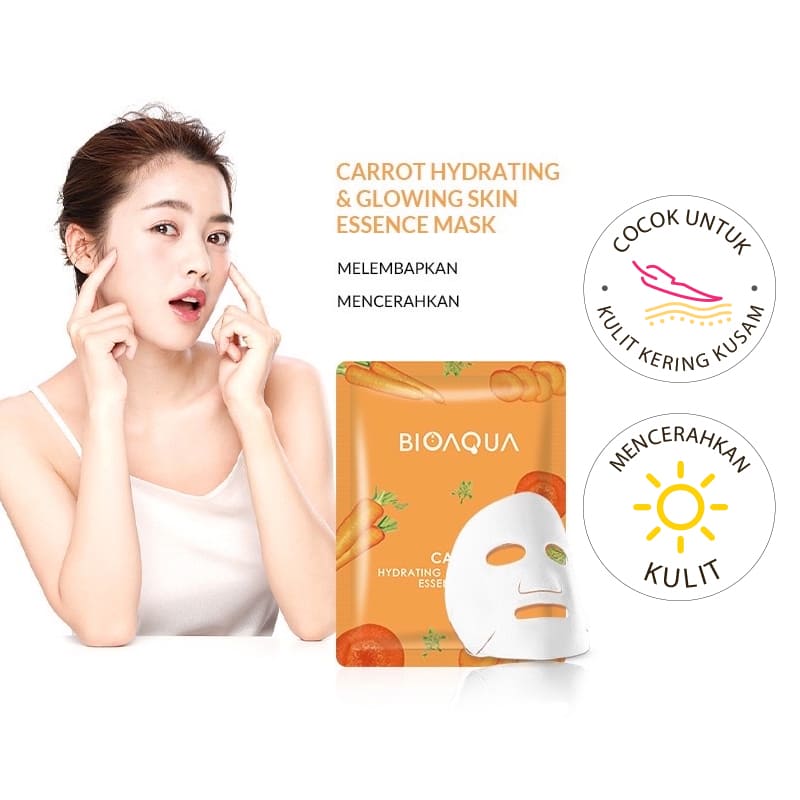 BIOAQUA Carrot Hydrating & Glowing Skin Essence Mask 25g