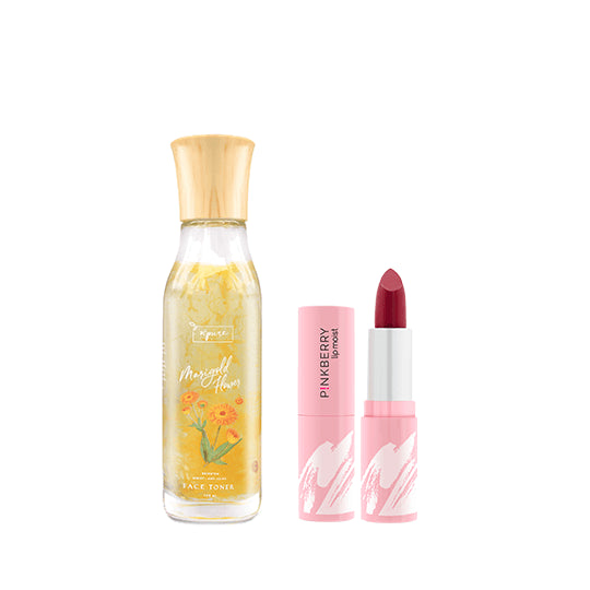 [Combo] Pinkberry Lip Moist It's Wine + N'Pure Face Toner Marigold Series (Anti Aging Face Toner) (150 ml)