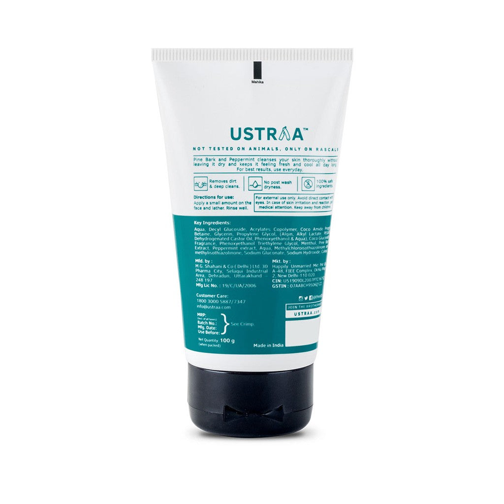 Ustraa Face Wash - Dry Skin (Mint Cool) | 100 g