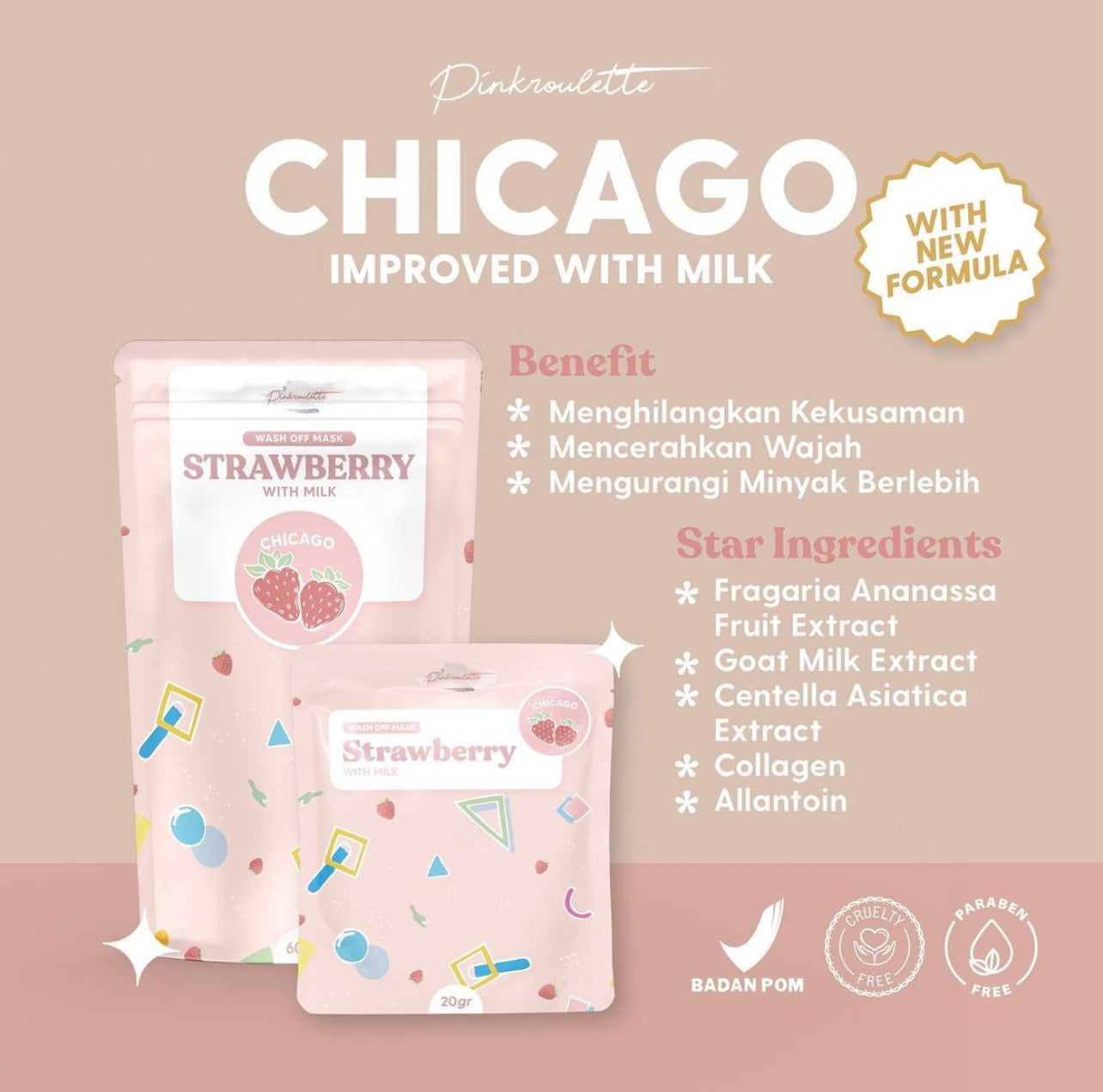 Pinkroulette Wash Off Mask Mini Chicago | 20 g