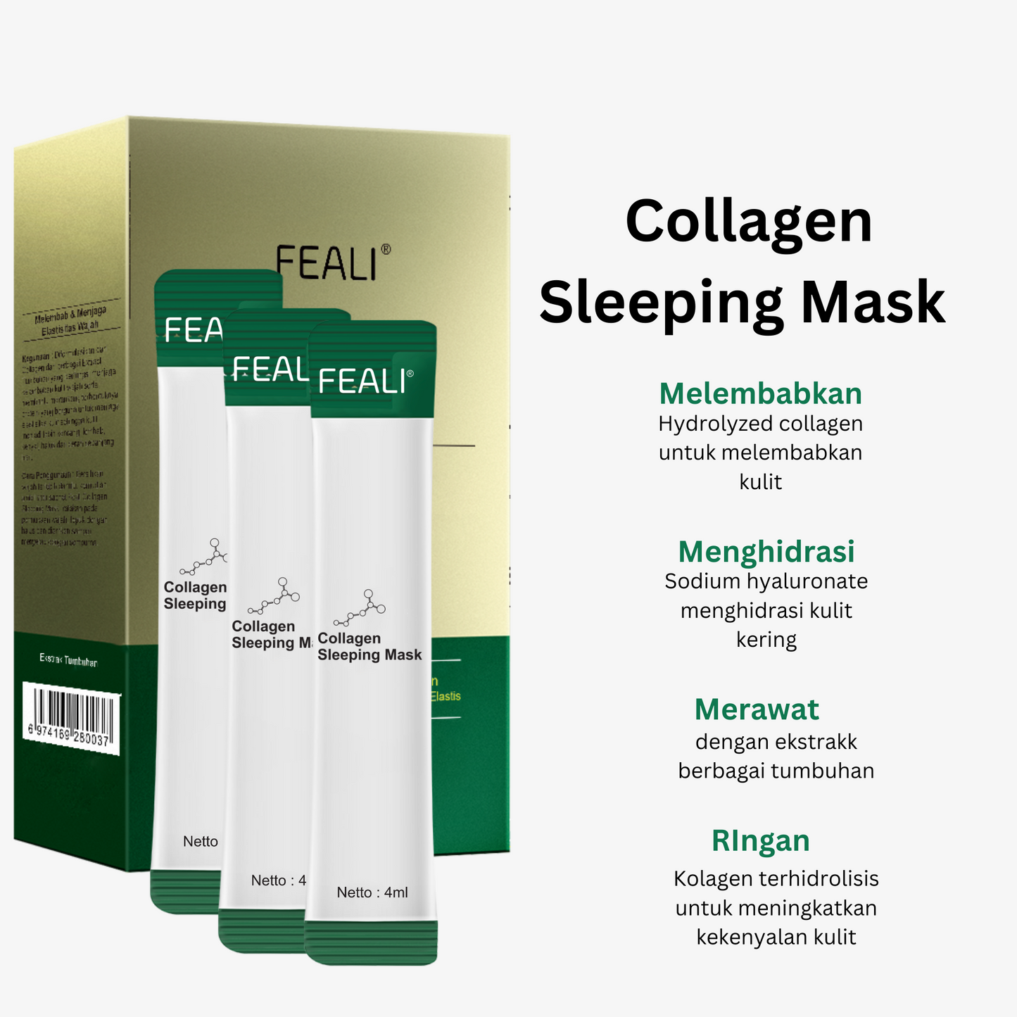 Feali Collagen Sleeping Mask (1 box) | 40ml