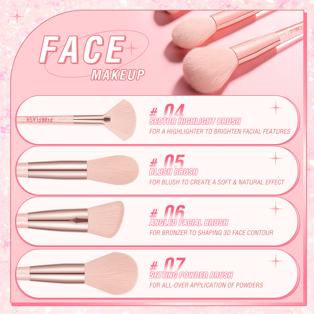 PINKFLASH PF-T04#04 SCALLOPED HIGHLIGHT BRUSH