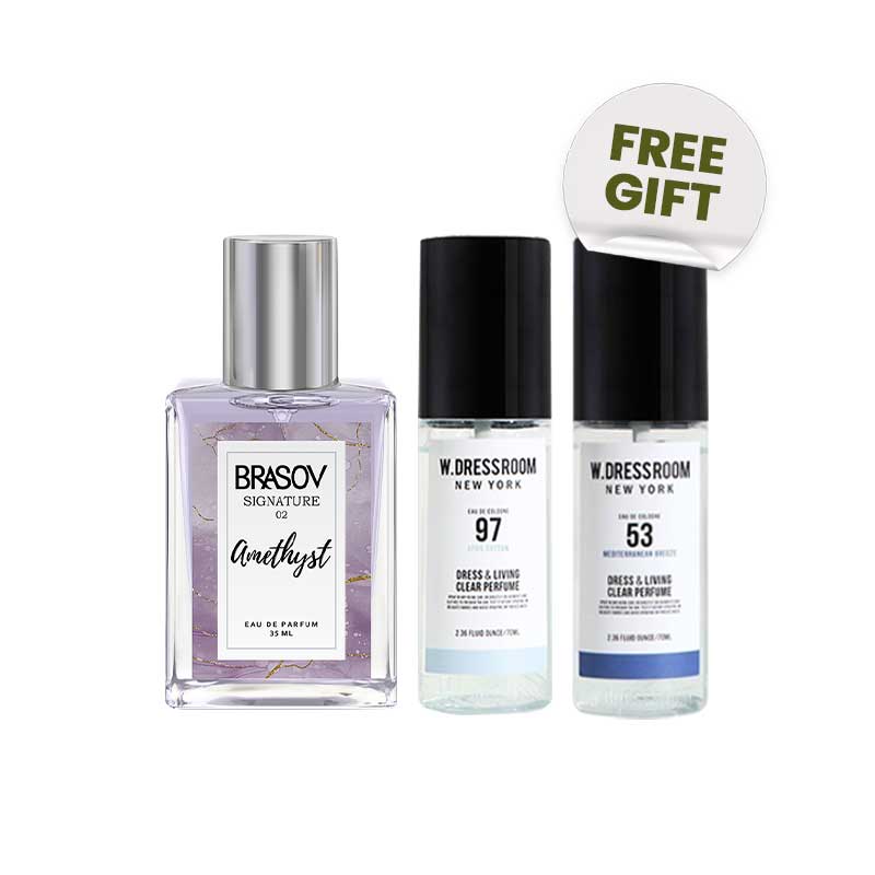 COMBO 2+1 Brasov (EDP) - Signature Amethyst 02 & WDressroom Perfume No. 97 April Cotton - 70 ml FREE Tester W Dressroom