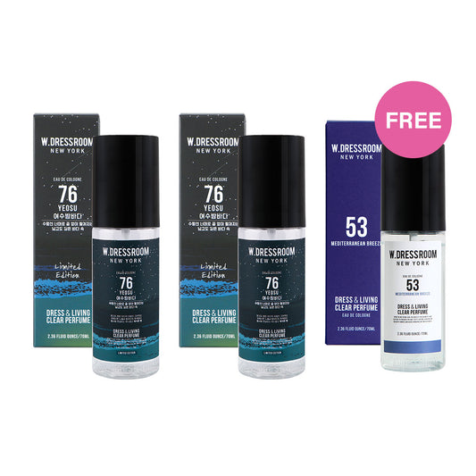 [Combo] W Dressroom Dress & Living Clear Perfume No. 76 Yeosu (70 ml) + [Free] No. 53 Mediterranian Breeze