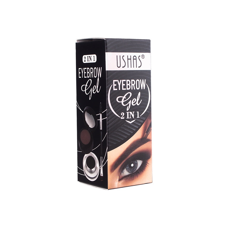 Ushas EG190 Eyebrow Gel 2in1 3.3gr & Powder Brown 1.6gr