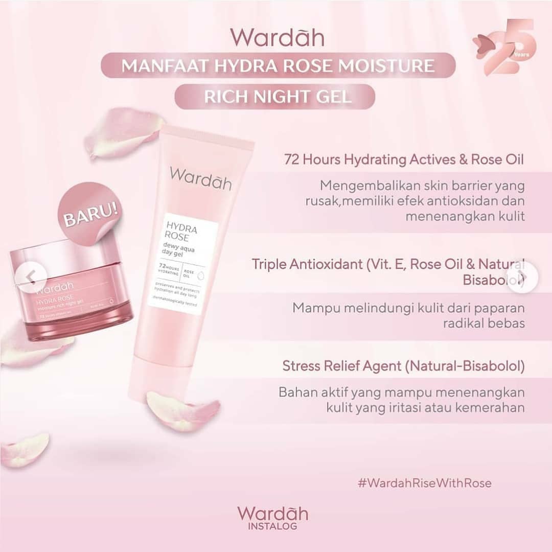 Wardah Hydra Rose Moisture Rich Night Gel | 17 ml