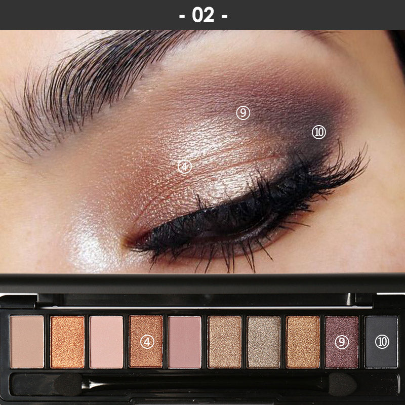 Focallure Full Featured Nude 10 Shade Eyeshadow Palette FA08 #2