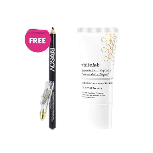 [Combo] WHITELAB UV Shield Tank Sunscreen Gel + BRASOV Eyeliner Pensil Black