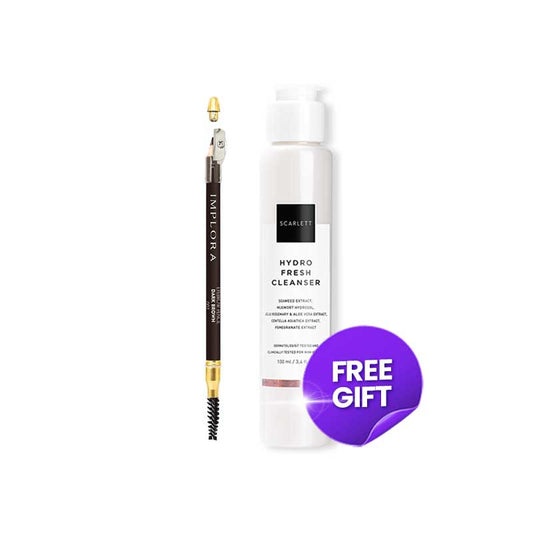 [Bundle 1+1] Implora Eye Pencil - Brown + Scarlett Whitening Age Delay - Hydro Fresh Cleanser | 100 ml