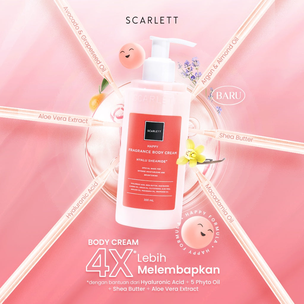 Scarlett Whitening Fragrance Body Cream Happy | 300 ml