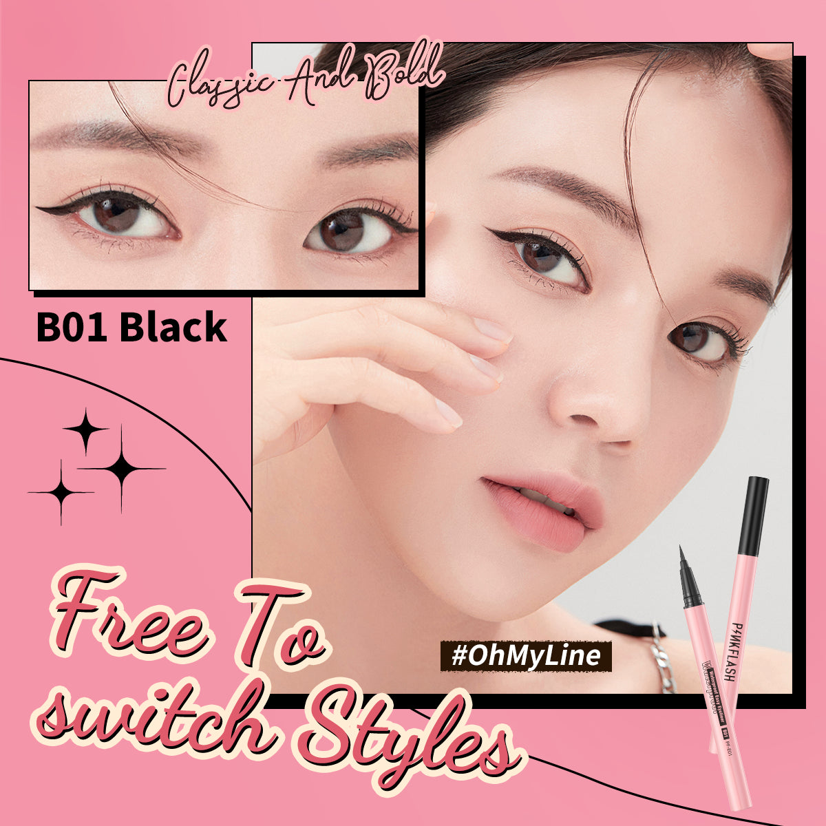 Pinkflash Waterproof Easy Eyeliner PF-E01 #B01