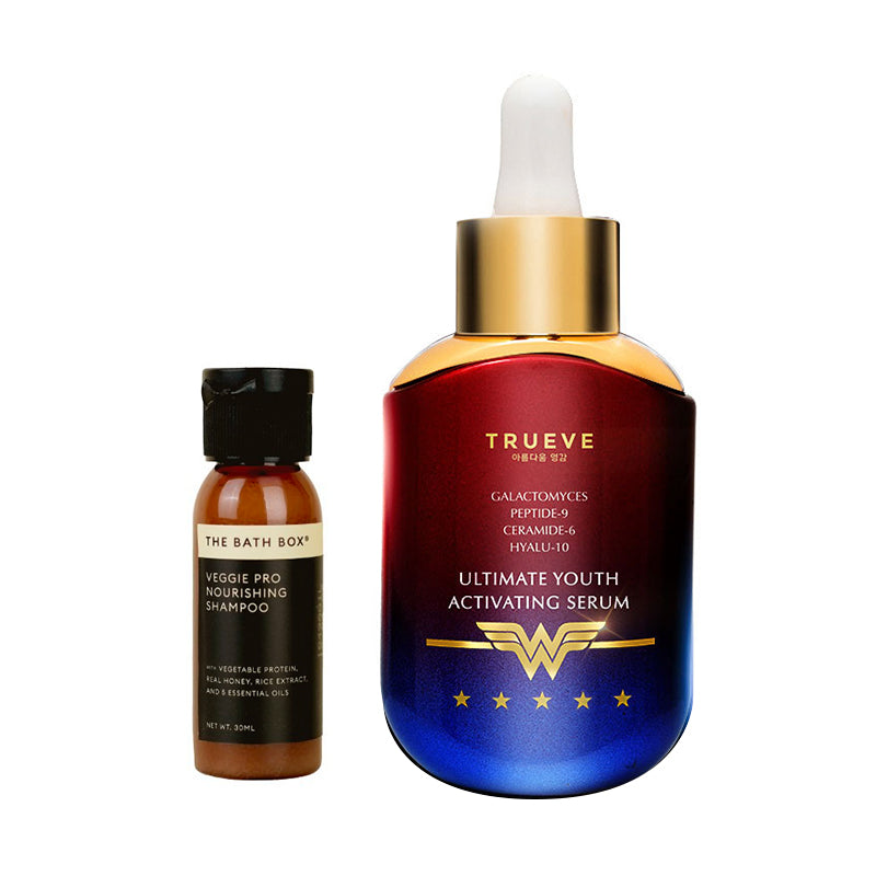 [Combo] Trueve Wonder Woman Ultimate Youth Activating Serum (30 ml) + [Free] Veggie Pro Nourishing Shampoo (30 ml)