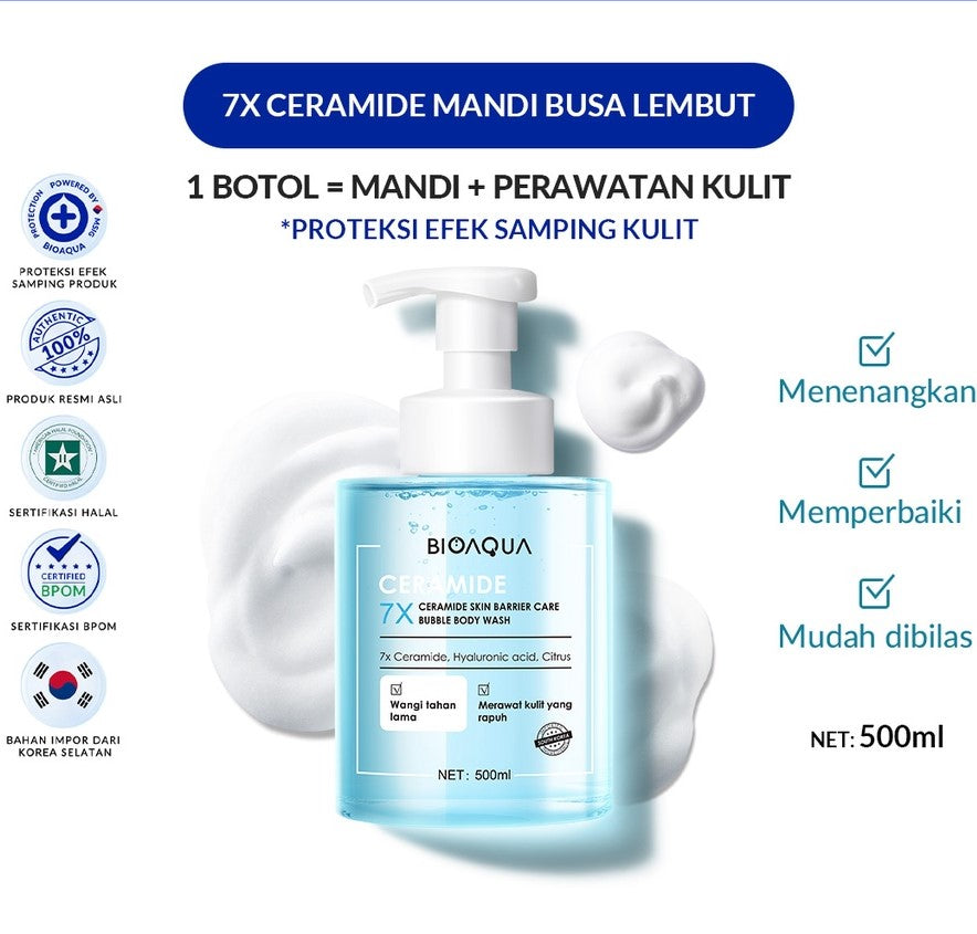 BIOAQUA 7x Ceramide Skin Barrier Care Bubble Body Wash 500ml