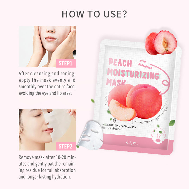 Girlpal Peach Moisturizing Face Sheet Mask