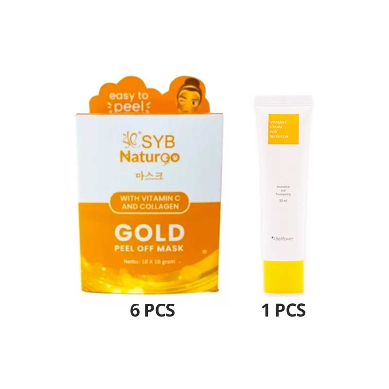 COMBO 6+1 Syb Natur90 Gold Peel Off Mask | Box 10 x 10 gr FREE Bellflower