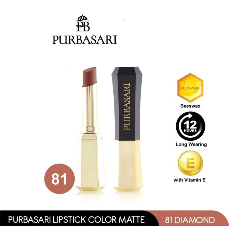 Purbasari Lipstick Color Matte 81 Diamond | 2,6 g