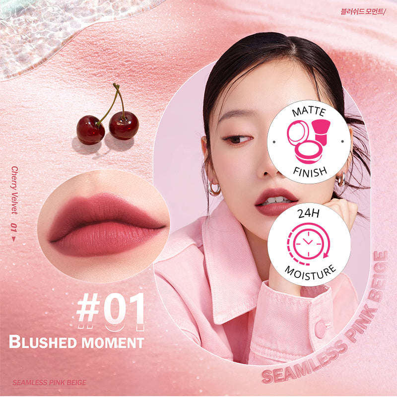 Barenbliss Cherry Makes Cheerful Lip Velvet - 01 Blushed Moment