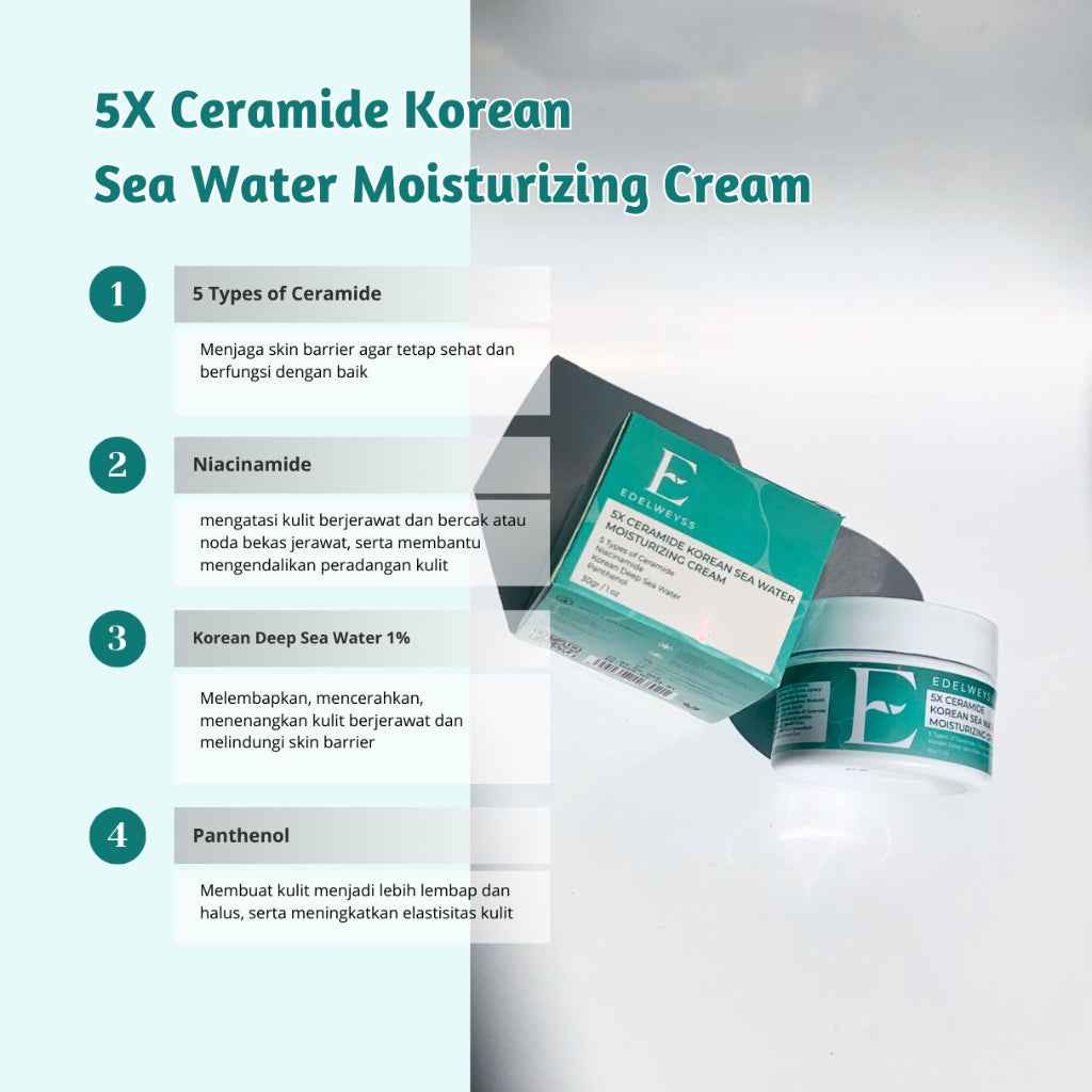 Edelweyss 5X Ceramide Korean Sea Water Moisturizing Cream | 30gr