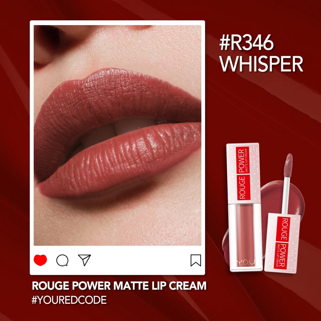 Y.O.U Rouge Power Matte Lip Cream -R346 Wishper